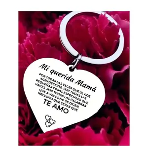 1pc Comfortable Stainless Steel Heart-Shaped Keychain With Engraved Message "Mi Querida Mama", Unique Mother's Day , Fashionable Bag Or Car Accessory Car Accessories Bag Charm School Cute Goth Y2k Christmas Gift Ideas Bag