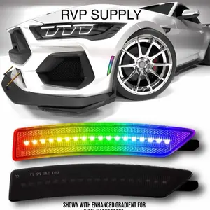 RGB Side Marker Lights for Ford Mustang S650 (2024+) – Smoked Lens, Remote Controlled, 4-Pack-RVP