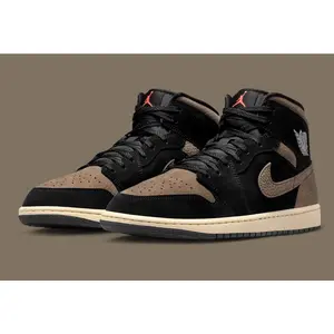 Men's Air Jordan 1 Mid SE "Black/Olive Grey" IB7110-002 Fashion Athletic Sneaker