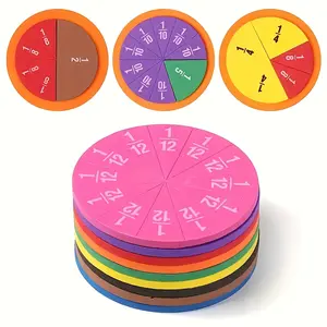 1pc EVA Math Teaching Tool for Fractions - Addition & Subtraction Demonstration Aid, Educational Science Model - For Teachers & Students - Suitable for Classroom Learning - Great Gift for STEM Enthusiasts Durable