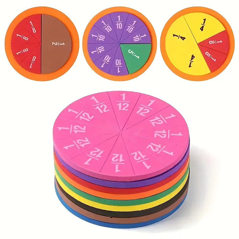 1pc Durable EVA Math Learning Blocks - Math Learning Tools, Visual Learning Tools for Fraction Addition-Subtraction Demonstration, Educational Model for Teachers, School Supplies
