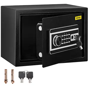 VEVOR Safe Box, 0.8 CU. FT Fingerprint Safe Box for Money with 2 Keys Digital Keypad, Q235 Steel Safe Box for Storing Cash, Jewelry, Pistols, Documents, Watches in Home Office Hotel
