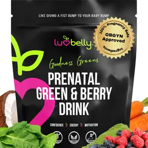 LuvBelly - Prenatal Green & Berry Drink - Organic Superfood Powder for Pregnancy Energy, Nausea Relief, Hydration & Baby Brain Support - Berry Flavor
