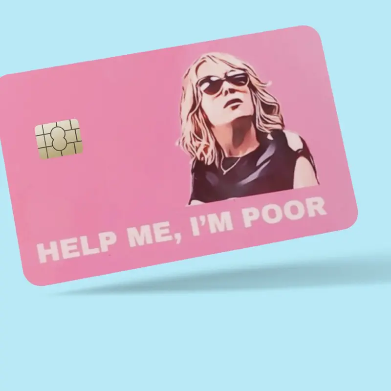 Funny Pink Credit Card Sticker – Holographic Finish | Chip-Size Only