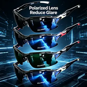 4 Pack Polarized Sports Sunglasses for Men Women Lightweight Rimless Oversized Square Cat Eye Shades UV Protection Outdoor Eyewear for Running Fishing Golf Driving Cycling Travel Daily Wear
