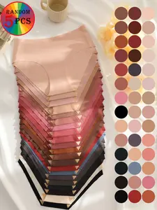 Random 3/5 Pack Seamless Women's Briefs, Comfortable Soft Triangle Panties, Ideal for Daily Wear, Yoga, All Seasons