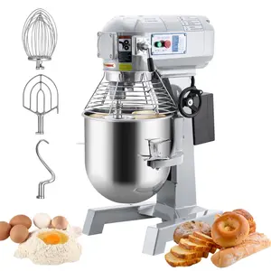 【GARVEE】10Qt Commercial Food Mixer, 600W Heavy Duty Electric Food Mixer With Stainless Steel Bowl, Dough Hook, Whisk Beater, Adjustable High and Adjustable 130/233/415 RPM Mixer for Bakery