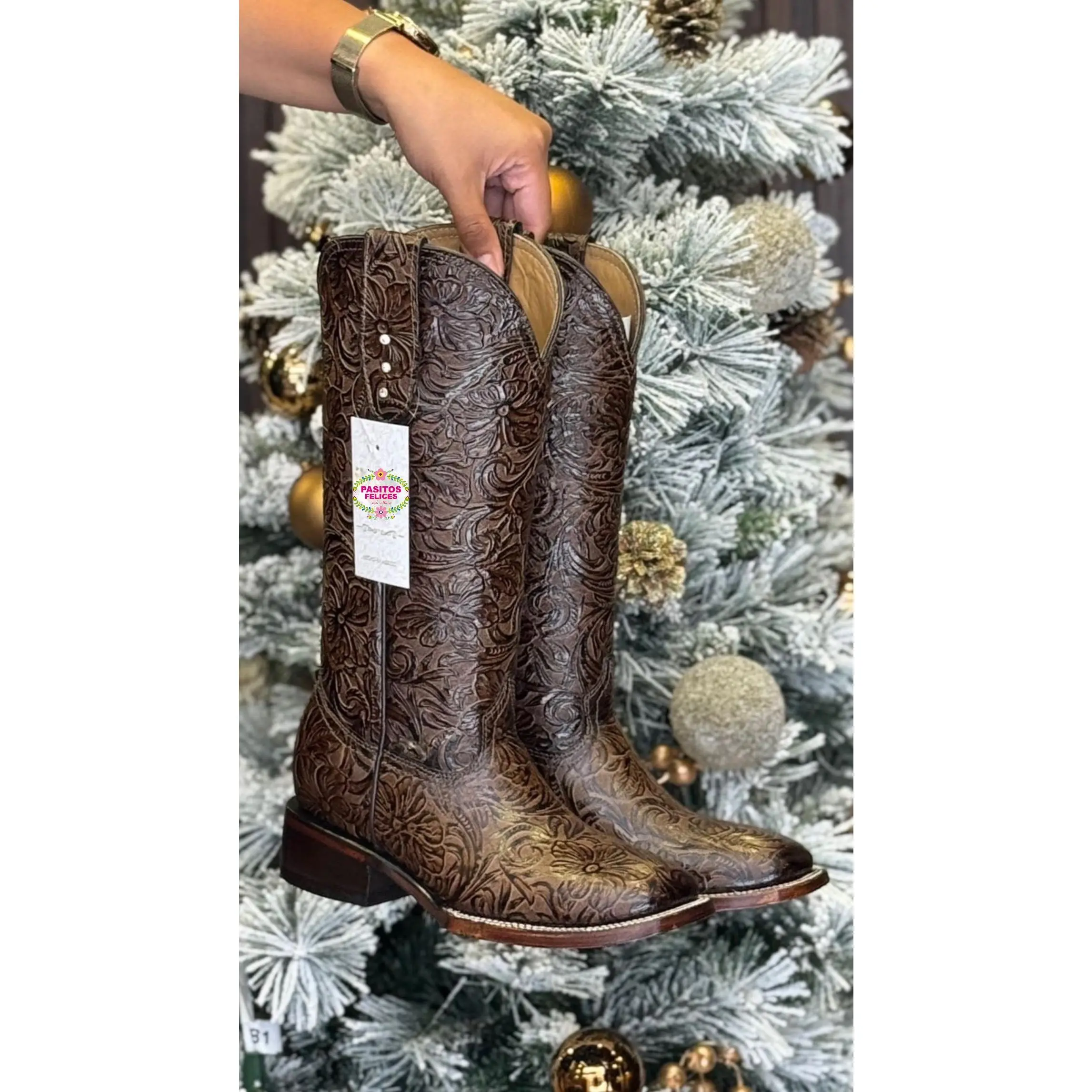 Gaby Cincelado Bulldog café - Leather Boots