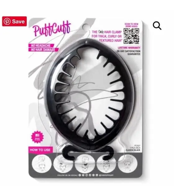 PuffCuff Hair Clamp for Thick, Curly, or Textured Hair - Black PuffCuff Hair Clamp for Thick, Curly, or Textured Hair - Black