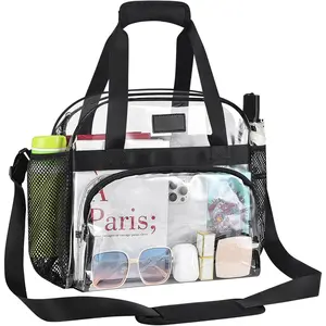 Clear Bag for Stadium Events--Women's Top-Handle Handbags for Work Travel Concerts-Big Front Pocket