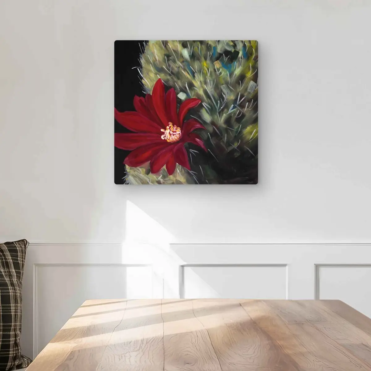 Begin Home Decor C1MP161637OZ06 16 x 16 in. Echinopsis Red Cactus Flower Wall Art - Floral Metal Print