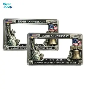 250th Anniversary Commemorative License Plate Frame,United States 250 Year American Car Plate Frame, License Plates Holder,250 Anniversary USA Car Tag Cover,Aluminum LicensePlateFrame Fits Standard