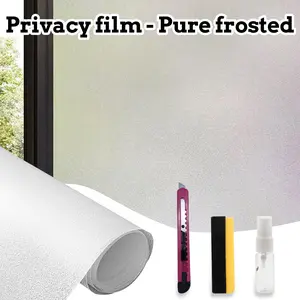Window Privacy Film Frosted Glass Static Cling, UV Shielding Heat Adjustment Window Tint Day and Night Insulation for Home Bathroom Door Decorative Frosting Cover Decorative Frosting Cover Sun Shade Film
