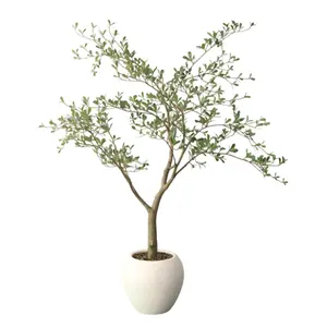 5Ft Fake Olive Tree Indoor, Tall Artificial Plant with Realistic Trunk and Leaves, Low Maintenance Faux Tree for Office Entryway, Decor, Minimalist