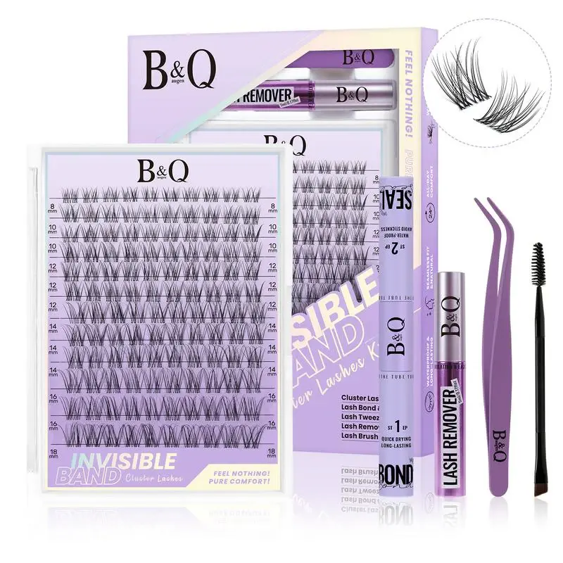C Curl Eyelash Clusters, 120 Piece DIY Lash Kit, Natural Look Individual Lash Extensions, 8-18mm