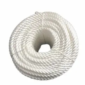 3/8 Inch 50 FT Three-strand White Nylon Rope | Resistant To Wear And Corrosion |Slip-resistant, Non-extensible, Flexible, And Sturdy | Suitable For Outdoor Camping, Fixation, Drying Clothes, And Various Indoor And Outdoor Uses As A Multi-purpose Rope