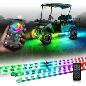 Aura 12V DreamColor Underglow Chasing Lights for Golf Cart w/APP & Remote Control,  Rigid  Light Bar, Decorative RGB-IC  LED Lighting Kit, EZGO Yamaha Club  Universal Fit
