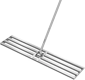 VIVOSUN 30" Lawn Leveling Rake, 30" x 10" x 78" Heavy-Duty Stainless Steel Lawn Leveler with 7FT Adjuatble Long Handle for High Effect, Metal Levelawn for Smooth Soil, Rustproof Rakes for Garden Yard