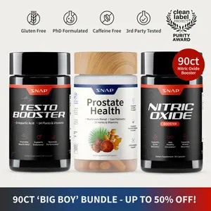 Ultimate Men's Health Trio - Testo Booster + Prostate Health + Nitric Oxide Booster - Supports Testosterone Production - D-Aspartic Acid & 14 Plants - 3rd Party Tested - Boost Blood Flow & Stamina - Muscle Mass & Performance Booster