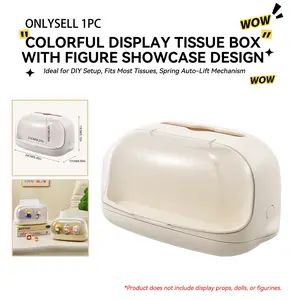 Figure Display Tissue Box — Figure Showcase Window Design, Perfect for DIY Decor, Fits Most Tissues, Spring Auto-Lift Mechanism