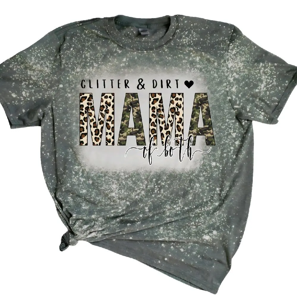 Glitter And Dirt Mama Sublimation Bleached Tee - High-Quality Comfortable & Durable Vintage Aesthetic Tee
