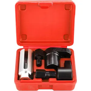 5PCS O2 Sensor Removal & Thread Chaser Tool Set 22mm Offset Wrench with 3/8" & 1/2" Drives for Automotive Oxygen Sensors (Red)