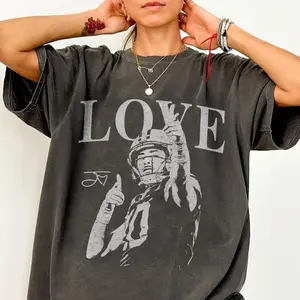 [Sale Up To 50%] Jordan Love Vintage Comfort Color Shirt, Jordan Love Retro Rap Tee, Game Day Shirt, Football Shirt, Football Shirts Gift For Fan, Trendy USA Cotton Fabric