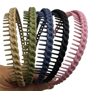 3/4/5pcs of Stylish Women'S Headbands/Bands/Wide Headbands for Washing Face, Non-Slip Hair Clips with Teeth, Handmade Headbands Made of Smooth Materials, Heart-Shaped Headbands