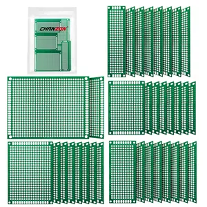 34 count Double Sided PCB Board Tinned Through Holes (5 Sizes 2X8 3X7 4X6 5X7 7x9) Prototype Kit FR4 Printed Universal Circuit Perfboard for DIY Soldering Project Compatible with Arduino Kits