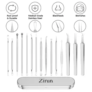 Blackhead Remover Kit, Pimple & Comedone Extractor, Multi-Function Pore Cleansing Tools – Medical-Grade Stainless Steel, Precise & Skin-Safe, Non-Slip Handles, Rust-Resistant, Portable Gift Case, Professional Facial Care for Home or Salon – 15-Piece Set