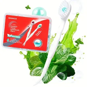 20-Pack Tongue Scraper Oral Care Set, Portable Mini Toothbrush with Mint Beads, Fresh Breath Outdoor Camping Hiking Dental Hygiene Tool, Oral Hygiene Essentials, Tongue Cleaning Kit