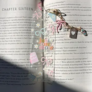 Just One More Chapter Clear Acrylic Bookmark Coquette Bow Book Babe Charm with Heart and House Charms for Book Lovers