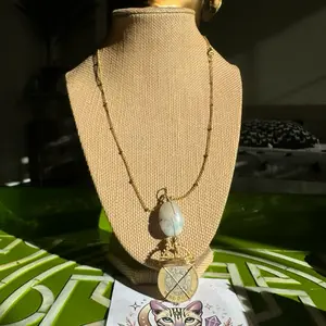 Aquamarine & Vintage Coin Necklace