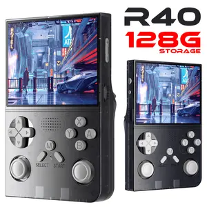 R40 Retro Handheld Game Console 3.5" IPS Screen 15000 Classic Games 128G TF Card 3000mAh Battery Portable Travel Emulator Open-Source System Perfect Gift