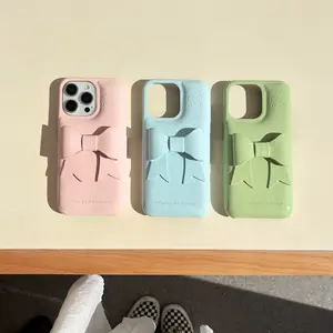 Glossy Bowknot Protective Phone Cover for iPhone 16/15/14/13/12 Pro Max - Soft Silicone, Shockproof, Compact Tech Accessory with Pink Casing & Screen Protector