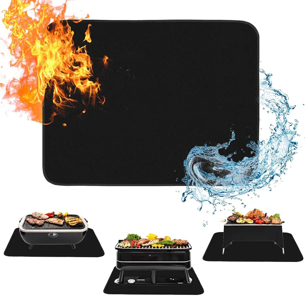 Heat-Resistant Grill Mats, Waterproof & Oilproof BBQ Mat, Durable Easy-To-Clean Design, Perfect for Outdoor Grilling