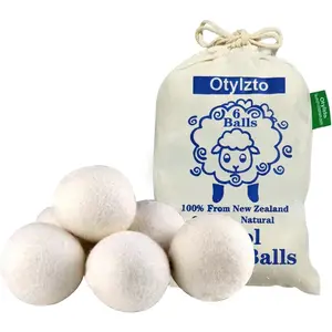 Wool Dryer Balls 6-count, Drying Balls for Laundry,Reusable As Natural Fabric Softener, Reduce Clothing Wrinkles, Drying Clothes Faster Eco-Friendly