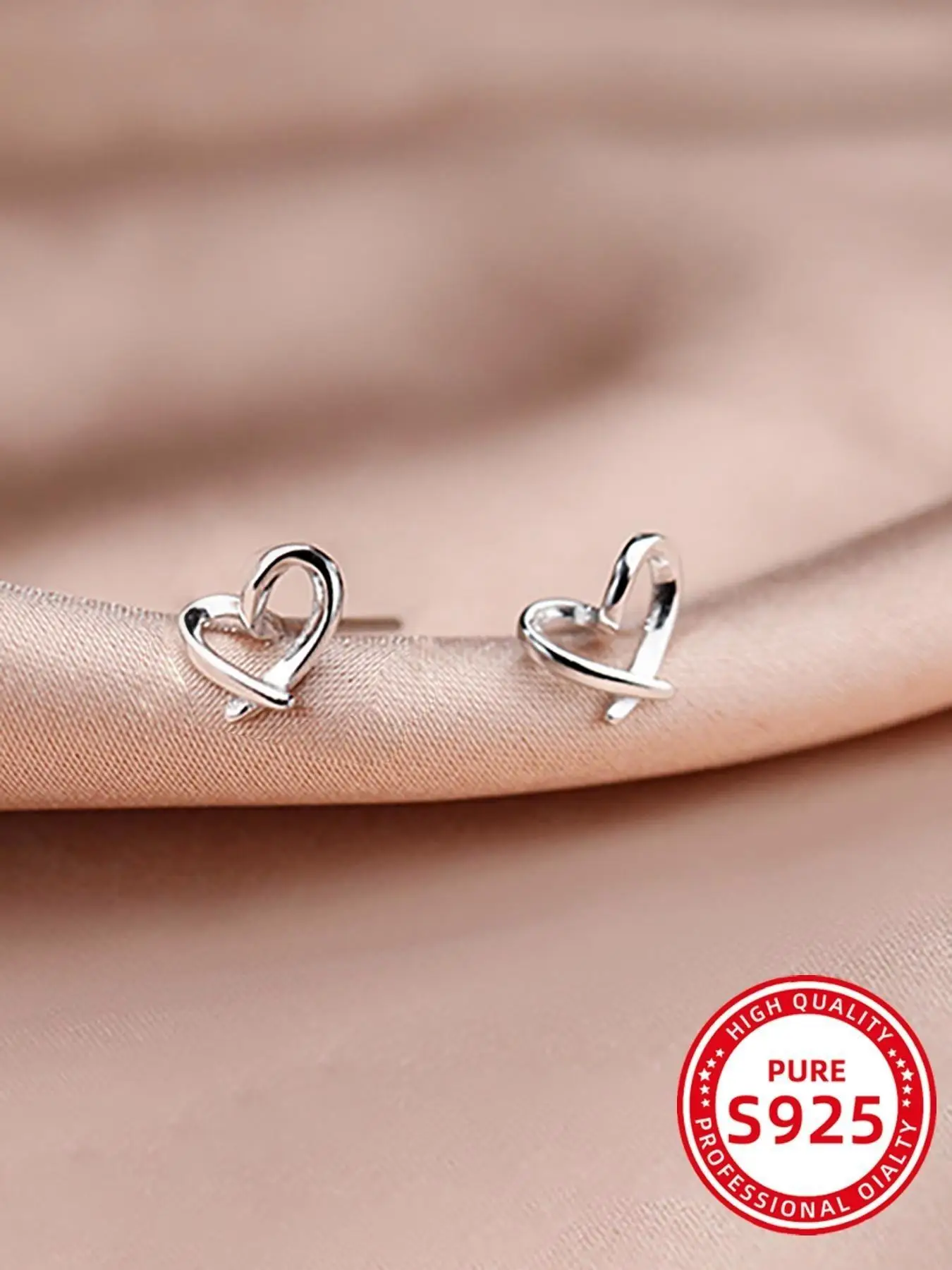 S925 Sterling Silver Hollow Heart Shaped Stud Earrings, Fashion Jewelry for Women & Girls for Party, Daily Decor, Trendy All-match & Exquisite Jewelry