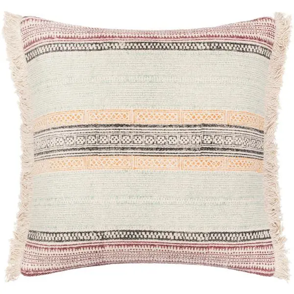 Zendaya Lumbar Pillow, Burgundy, Aqua, Mustard, Ivory