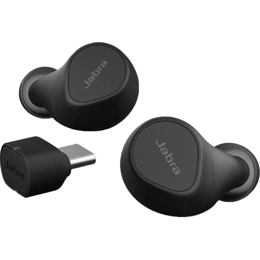 Jabra Evolve2 Buds USB-C UC Electronic Audio Chargeable Headset with USB-C Bluetooth Dongle, Noise Cancellation, and Wireless Charging Pad, Active Anc