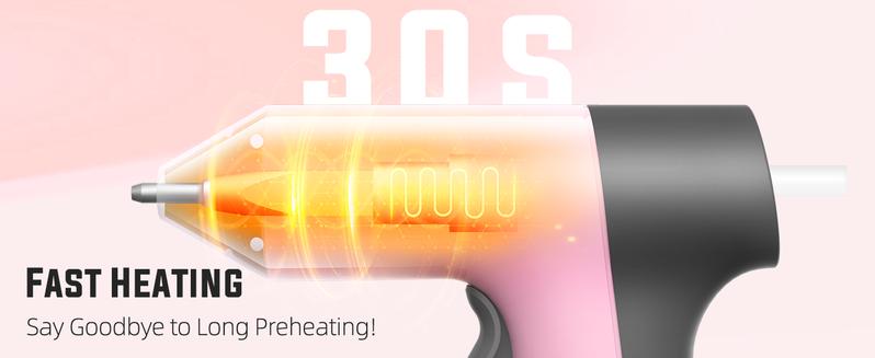 Katerk Cordless Hot Glue Gun Kit, 30s Fast Heating, Mini Glue Gun with 20 Glue Sticks, Compact & Portable with 2500mAh Built-in Battery, Auto Shut-Off, Ideal for DIY, School Crafts & Repairs