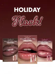 Volume Hack Trio Sweet Fig Set |  Lip Combo for Plump, Hydrated & Glossy Lips | 3-in-1 Kit (3 Shades, Lip Mate Pencil 0.5g, Melting Balm 3.5g, & Color Gloss 4g)