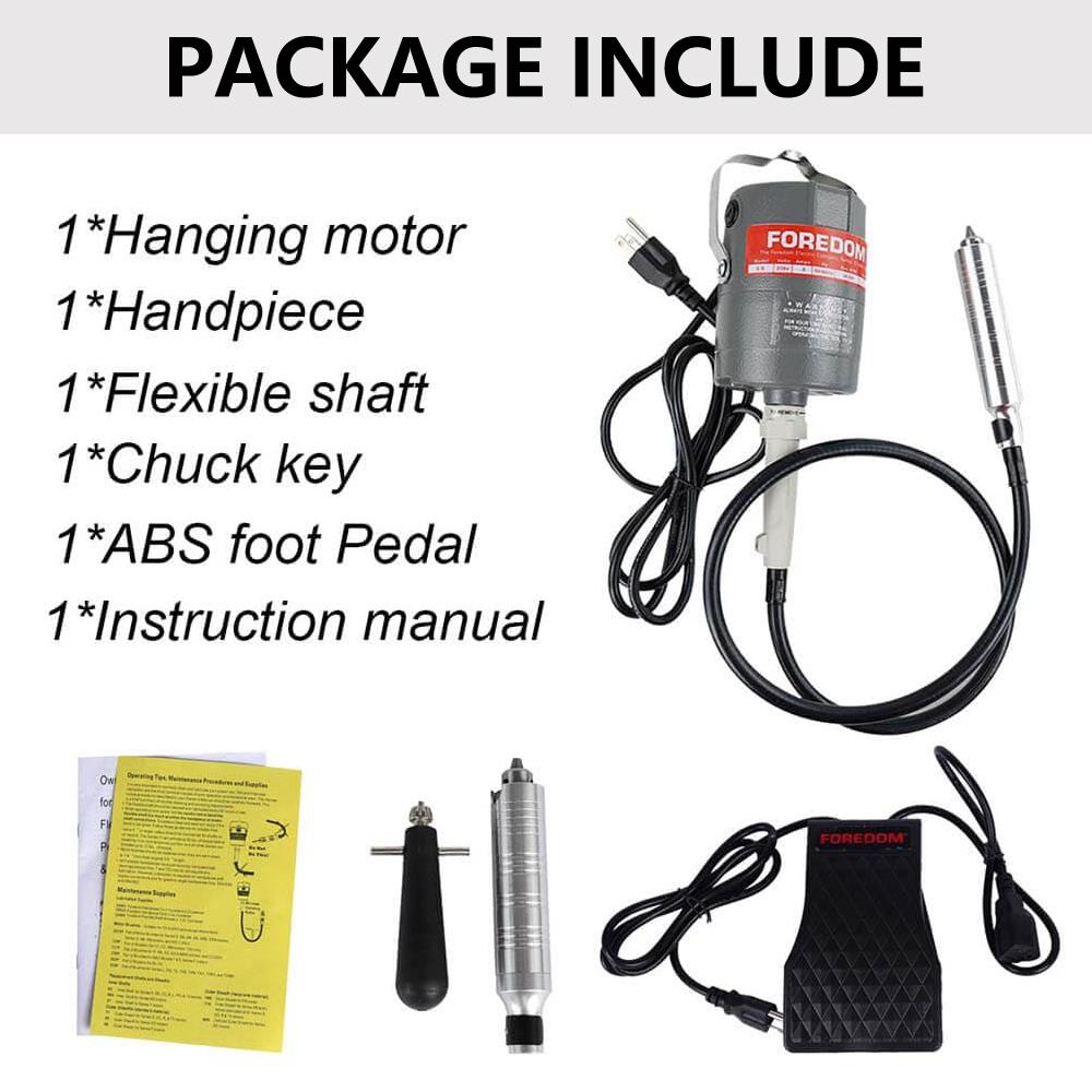 SR Series Flex Shaft Grinder Machine 0~18000Rpm with Foot Pedal - Professional Hanging Motor Bench Grinder for Jewelry Making, Polishing & Carving