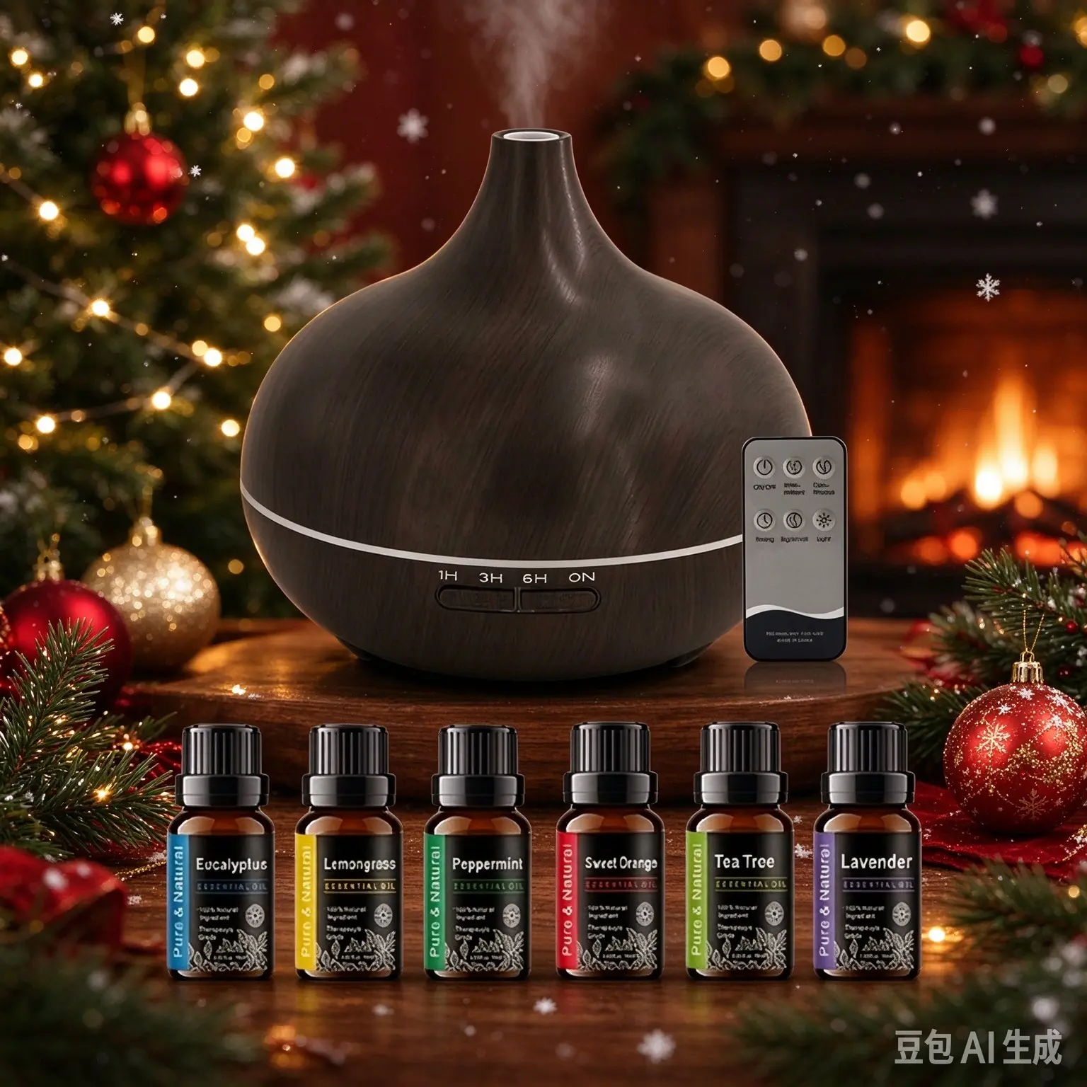 Essential Oil Scent Diffuser, 550ml Cool Mist Humidifier with Lighting, Timer Functions & Waterless Auto Off, 6 Essential Oils Set, Home Office Christmas Gift colorful air purification