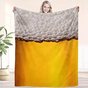 Cozy Beer Lover's Flannel Throw Blanket - Soft, Warm, and Perfect for Couch, Bed, Office, and Travel - Versatile All-Season Gift
