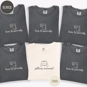 Cat Theme Bachelorette Comfort Colors Shirts, Getting Meowied Cat Lover Bachelorette Party Tees