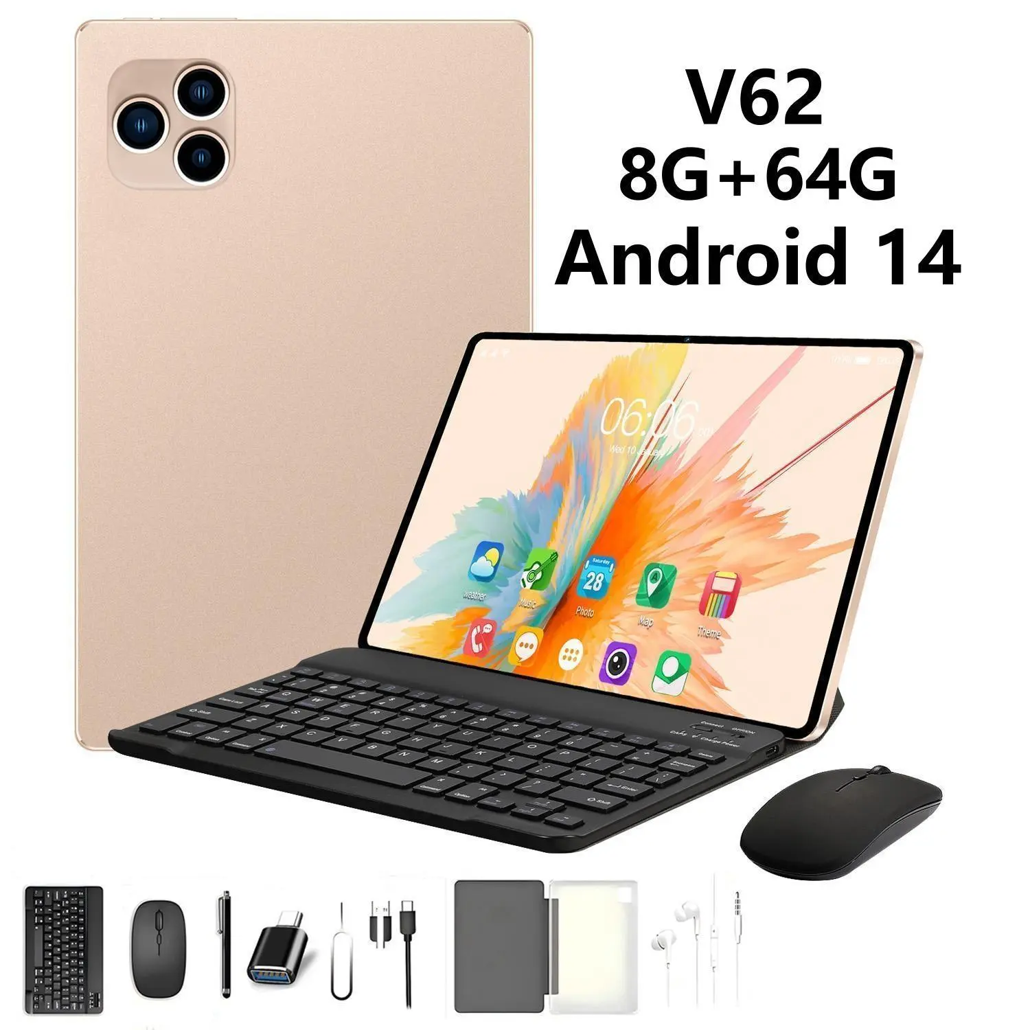 10.1" Android Tablet with Keyboard Mouse Stylus & Case | FHD Screen + Dual SIM 4G LTE | Long-Lasting Battery | Ideal for Online Learning, Office Work & Entertainment