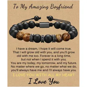 Natural Stone Bracelet with Greeting Card