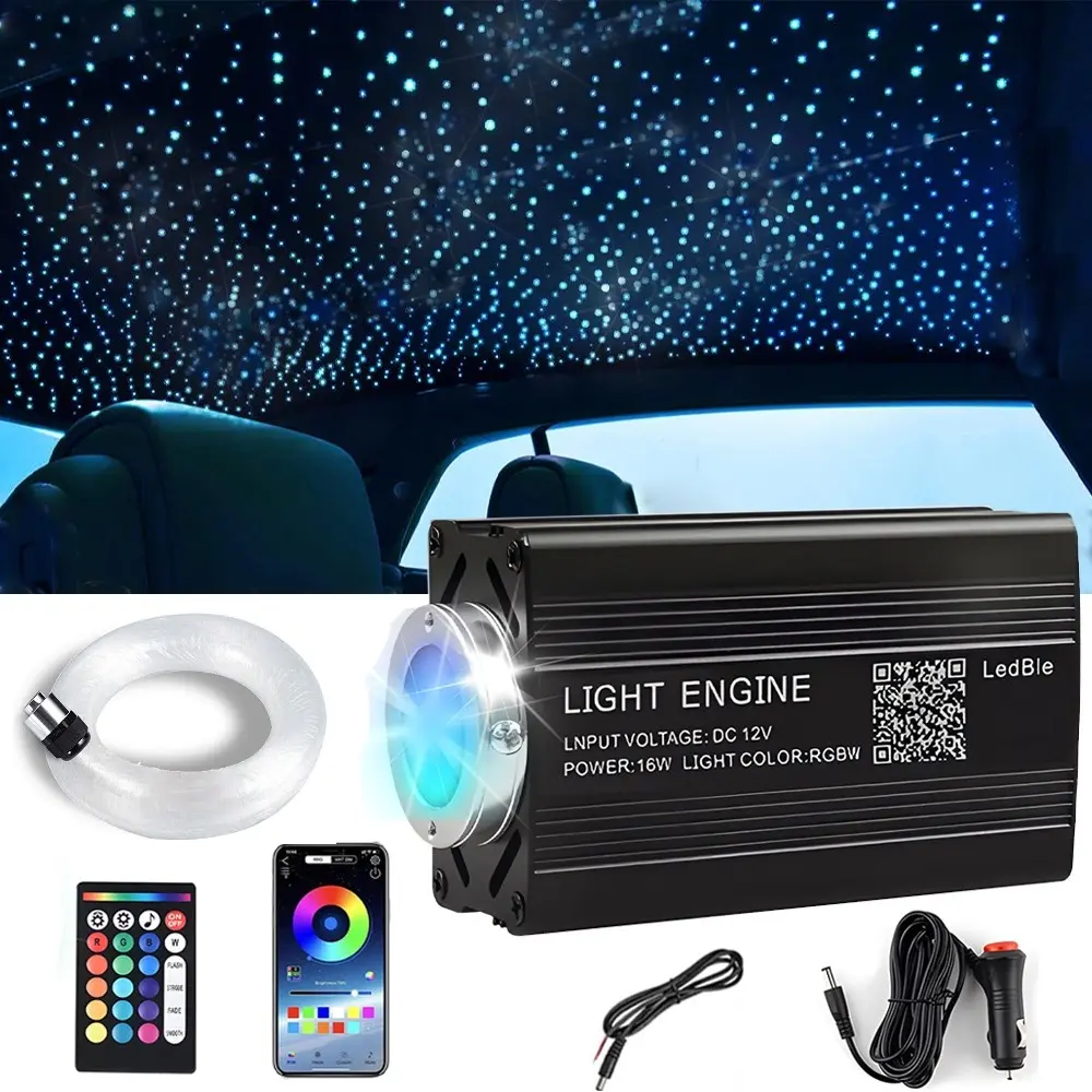 1000PCS ABS Fiber Optic Starlight Roof Headliner Kit, Color Changing LED Car Lights with APP/Remote Control, Android 4.4+ Compatible Multifunctional Car Interior Twinkle Ceiling Decoration, Android 4.4 And Above
