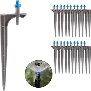 Garden Irrigation System, 20 count/Bag Irrigation Dripper with Ground Insert Fruit Tree Drip Irrigation Emitters for 1/4 inch drip Irrigation tubing(90  with Plunger)